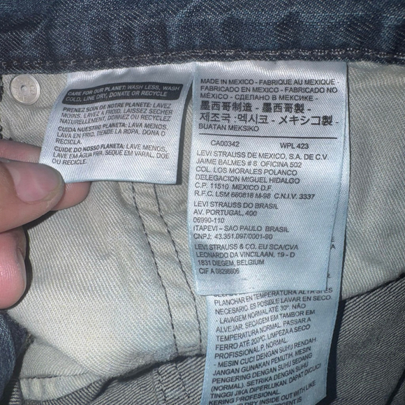 Men's Levi's 514 Straight Jeans Waist 34x32 Medium Washed Wiskered - Picture 11 of 14